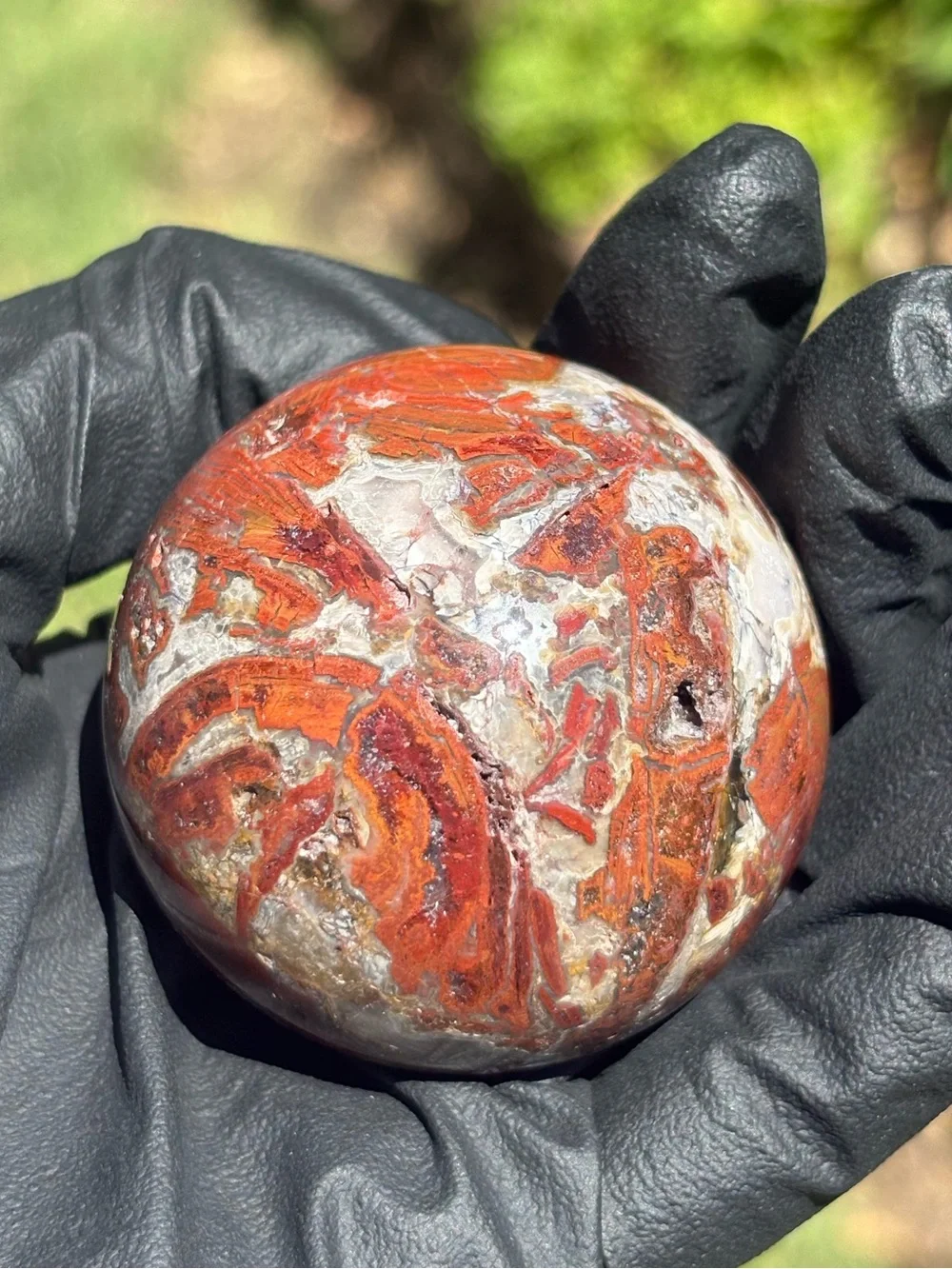 Warring State Agate Crystal Sphere with Natural Imperfections